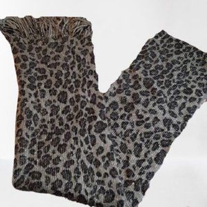 Cejon Women's Scarf Animal Print Gray Silver